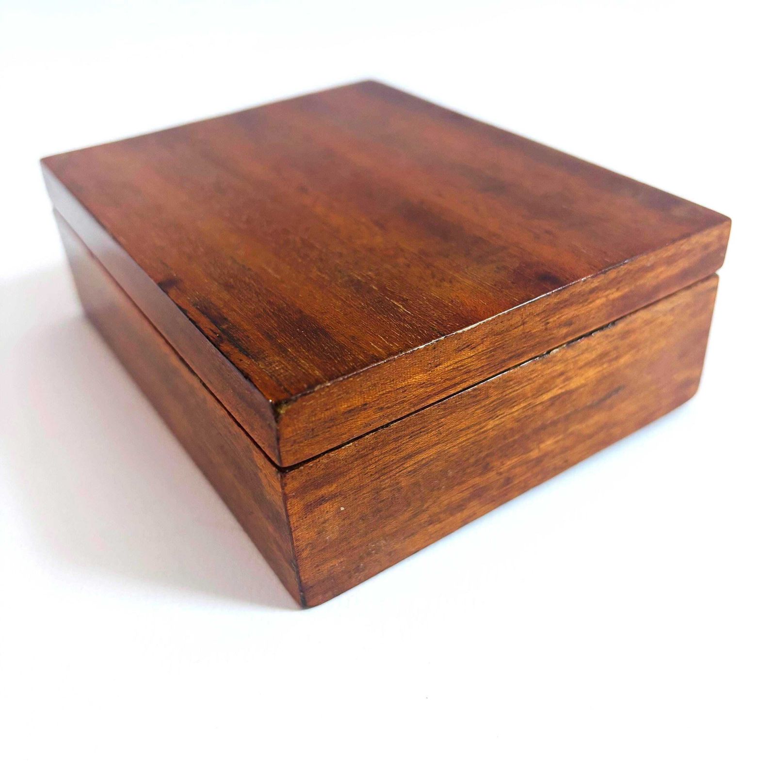 Antique Rosewood Box: 1930s Petite Wooden Keepsake With Dovetail