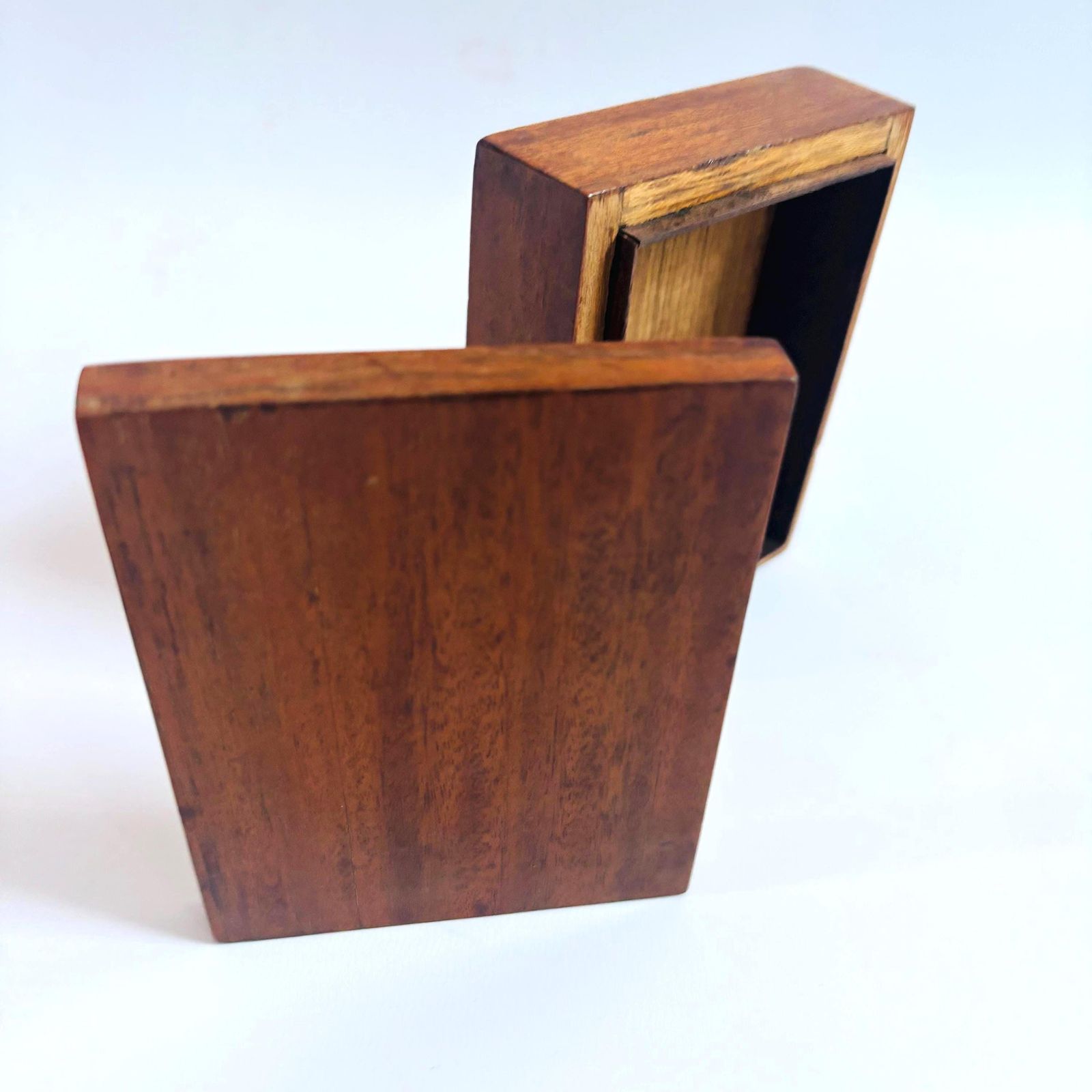 photo for sale Antique Rosewood Box: 1930s Petite Wooden Keepsake With Dovetail