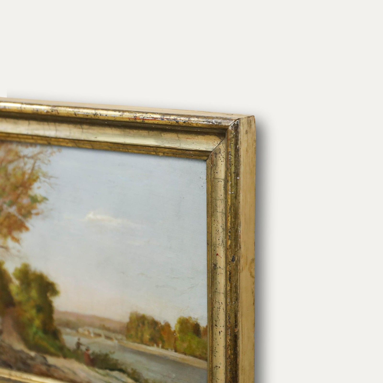 Louis Pivot Early 20th Century Oil, Fishing In Autumn photo 395.0