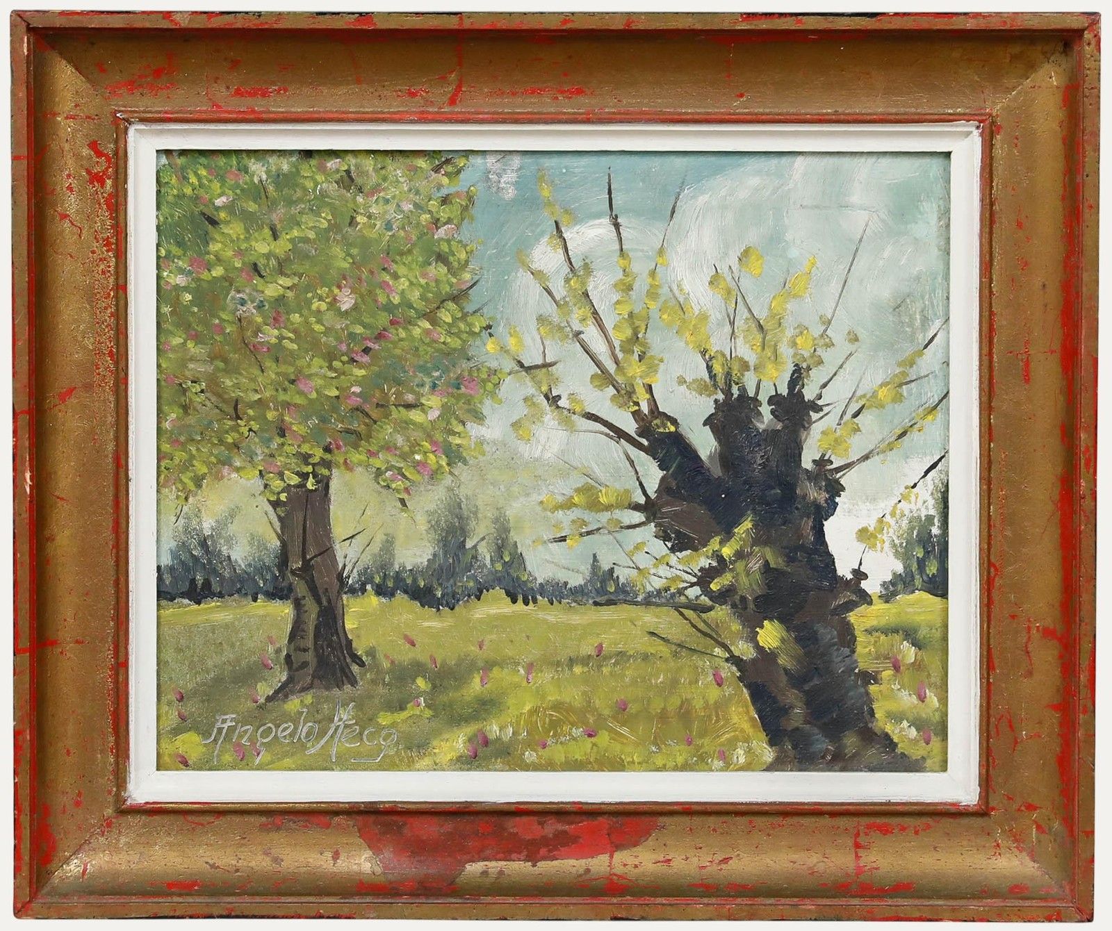 Angelo Hecq (1901 1991) 20th Century Oil, Summer Trees