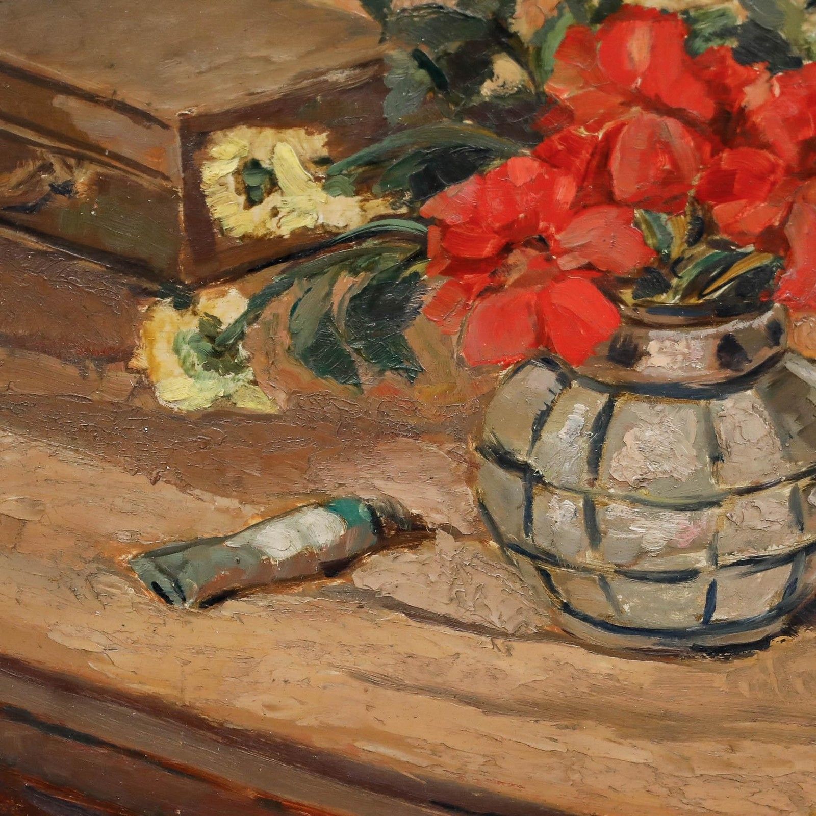 Vandenberghe Early 20th Century Oil, Still Life With Flowers photo Art