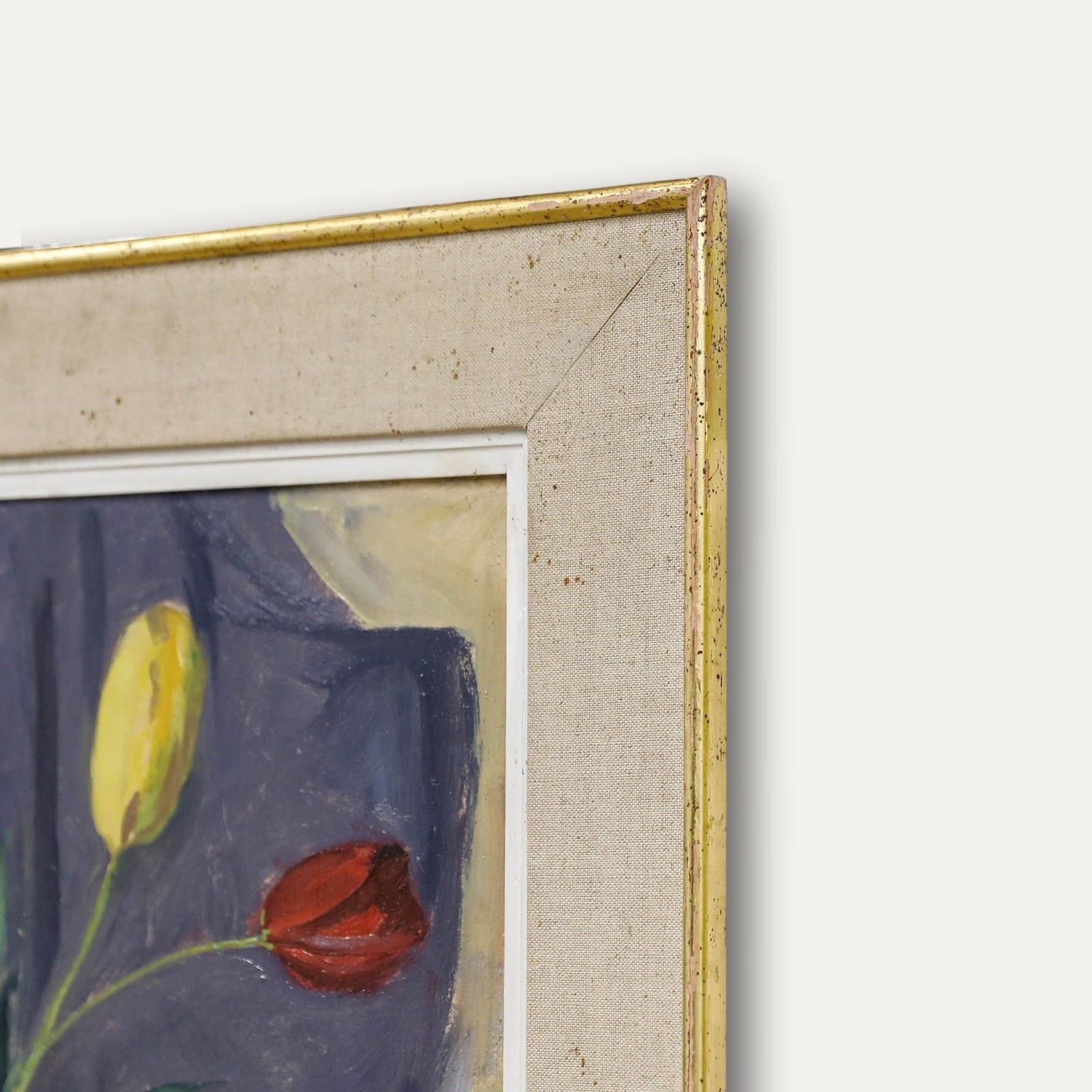 Fernand Coustans (1878 1975) Framed Mid 20th Century Oil, Tulips In A Vase photo vinterior