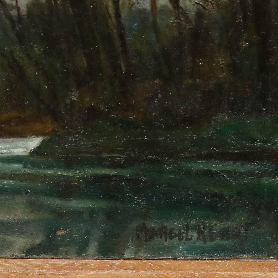 Marcel Renot (1896 1973) Mid 20th Century Oil, River Landscape photo vinterior