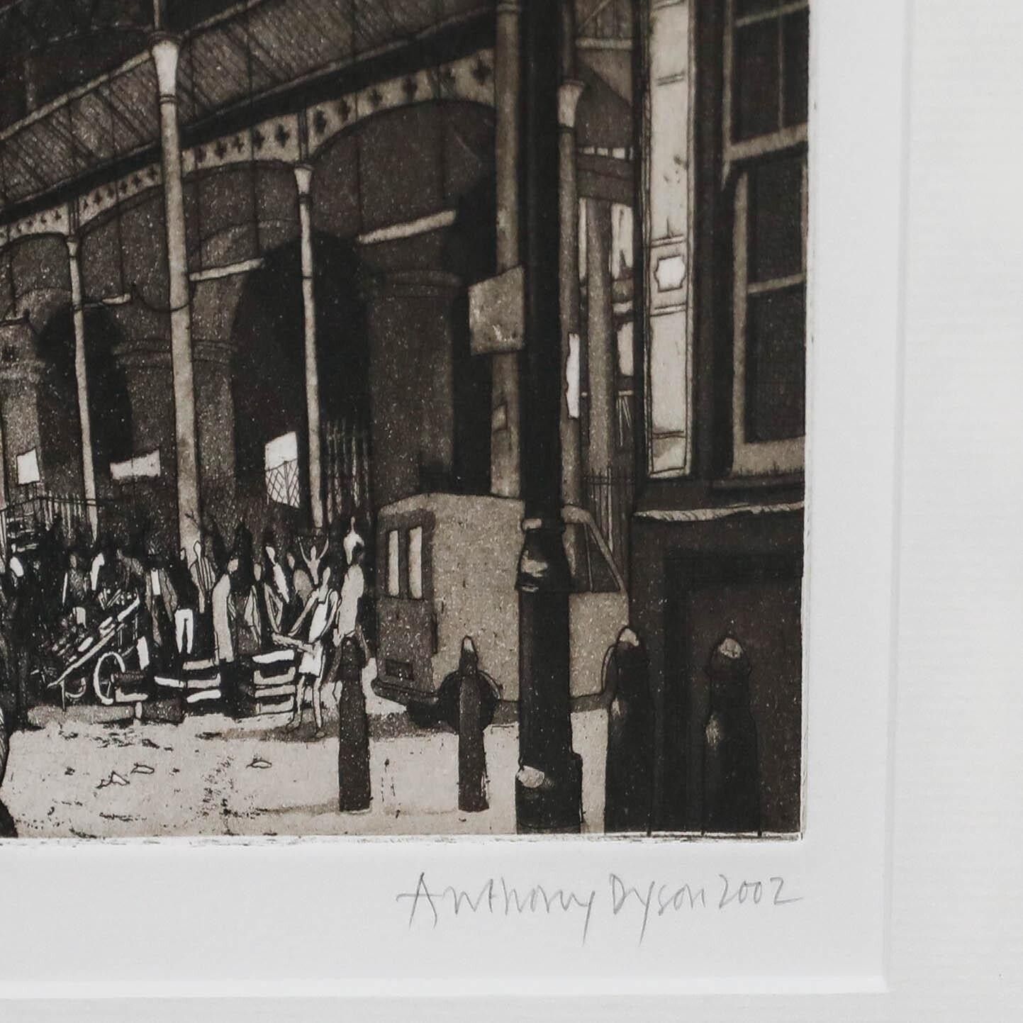 Anthony Michael Dyson (B.1931) Framed 20th Century Aquatint, Borough Market photo vinterior
