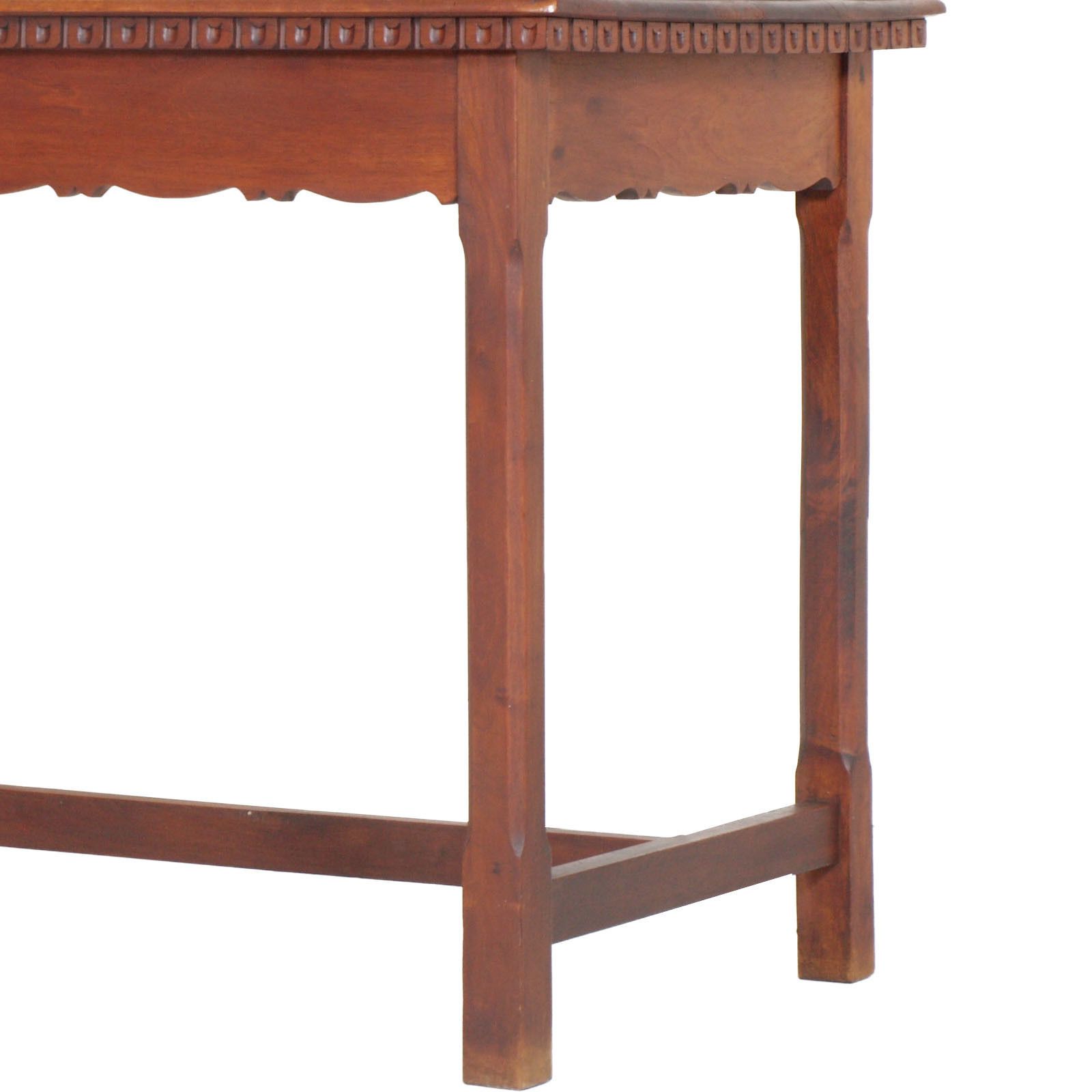 1900s Austria Wiener Art Nouveau Table, Solid Walnut Restored, Polished To Wax photo Furniture