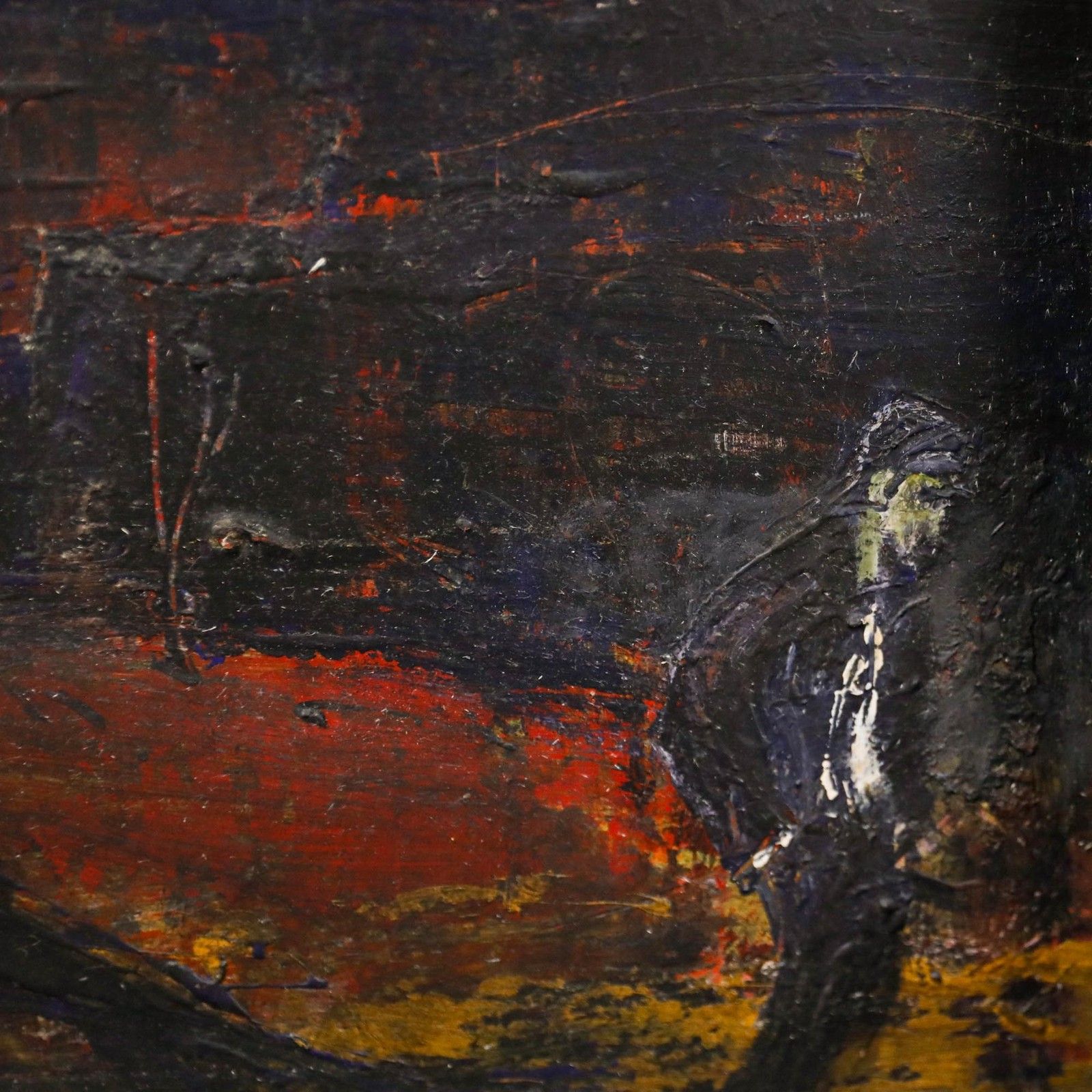 Tom Brown 1974 Oil, Industrial Town photo Art