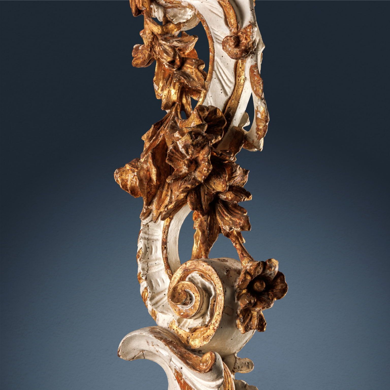 Pair Of Baroque Style Candle Holders Wood Italy 1750 Ca. photo vinterior