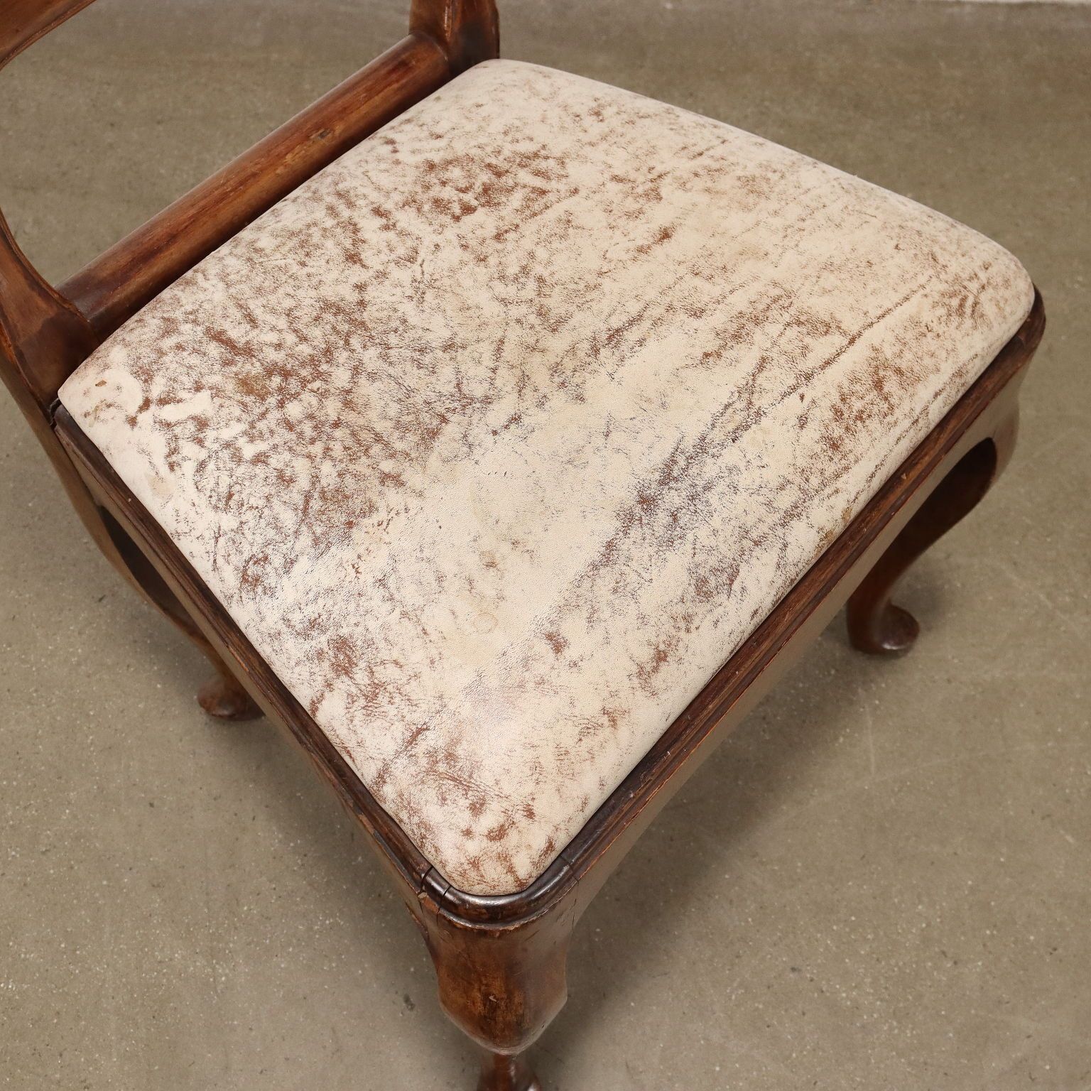 Group Of 4 Baroque Chairs Walnut Italy XVIII Century photo buy