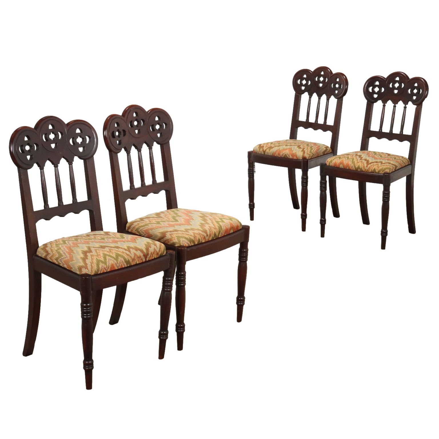 Chairs Neo Gothic Mahogany Italy XIX Century