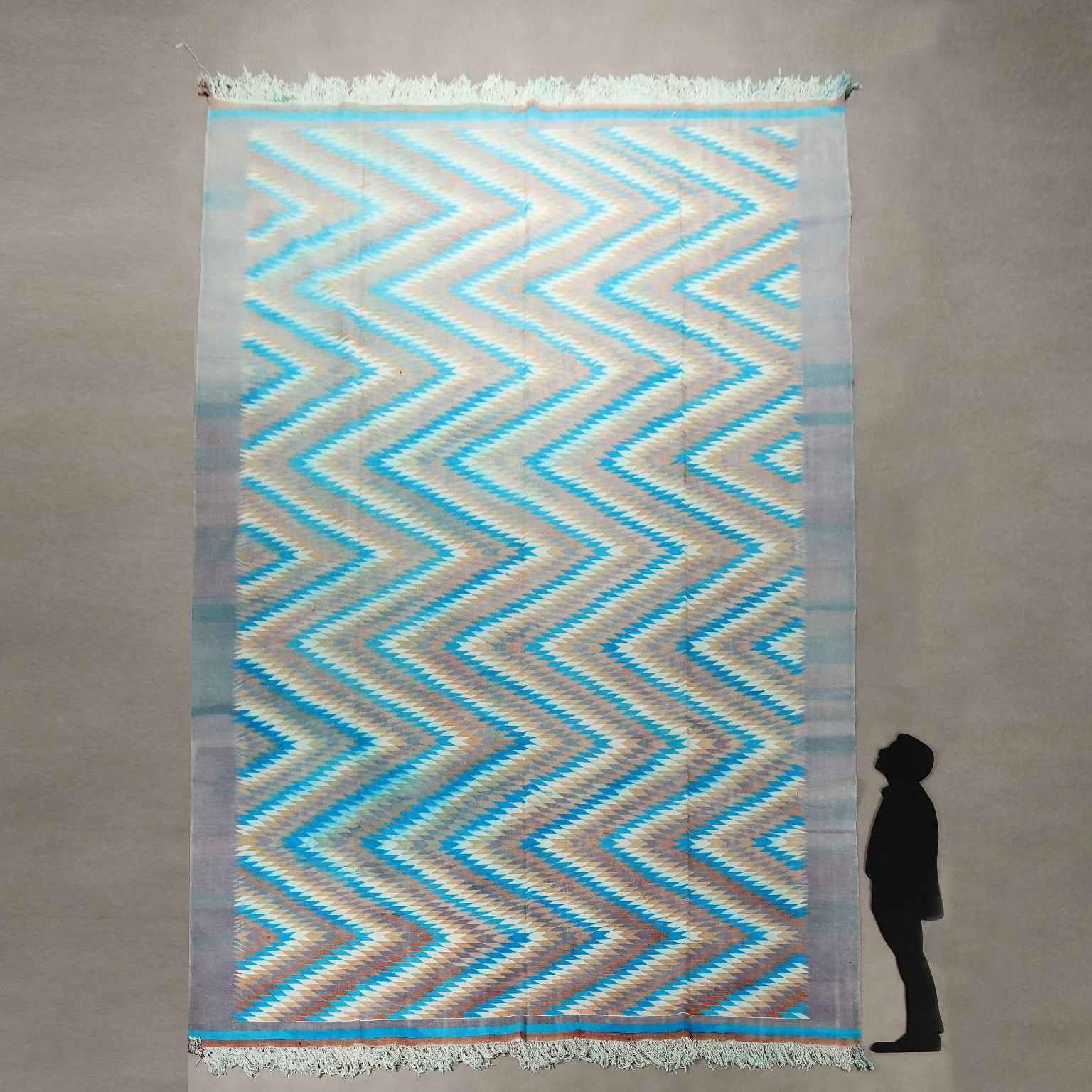 Antique Kilim Carpet Cotton Thin Knot Handmade 209 X 123 In photo furniture