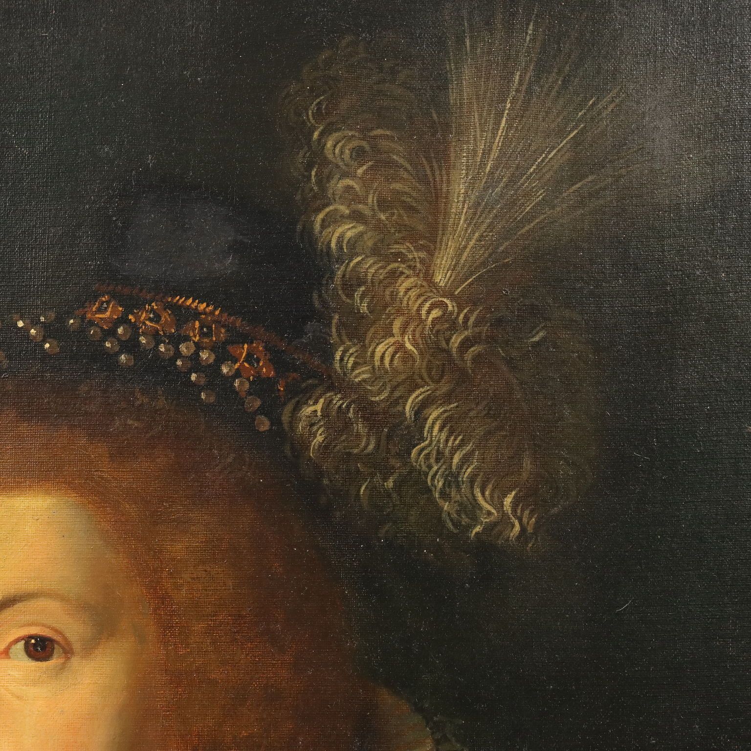 Antique Painting Portrait Of A Noblewoman Oil On Canvas XIX Century photo vinterior