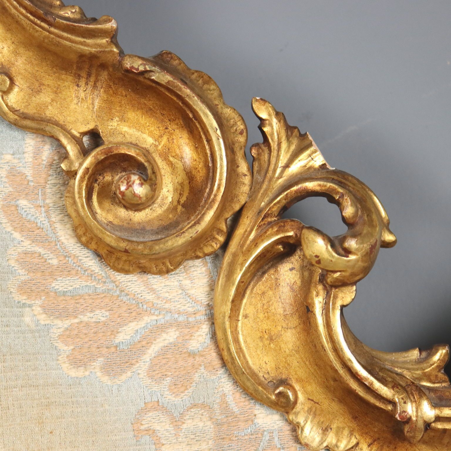 Antique Headboard Carved Gilded Wood Italy XIX Century photo vinterior