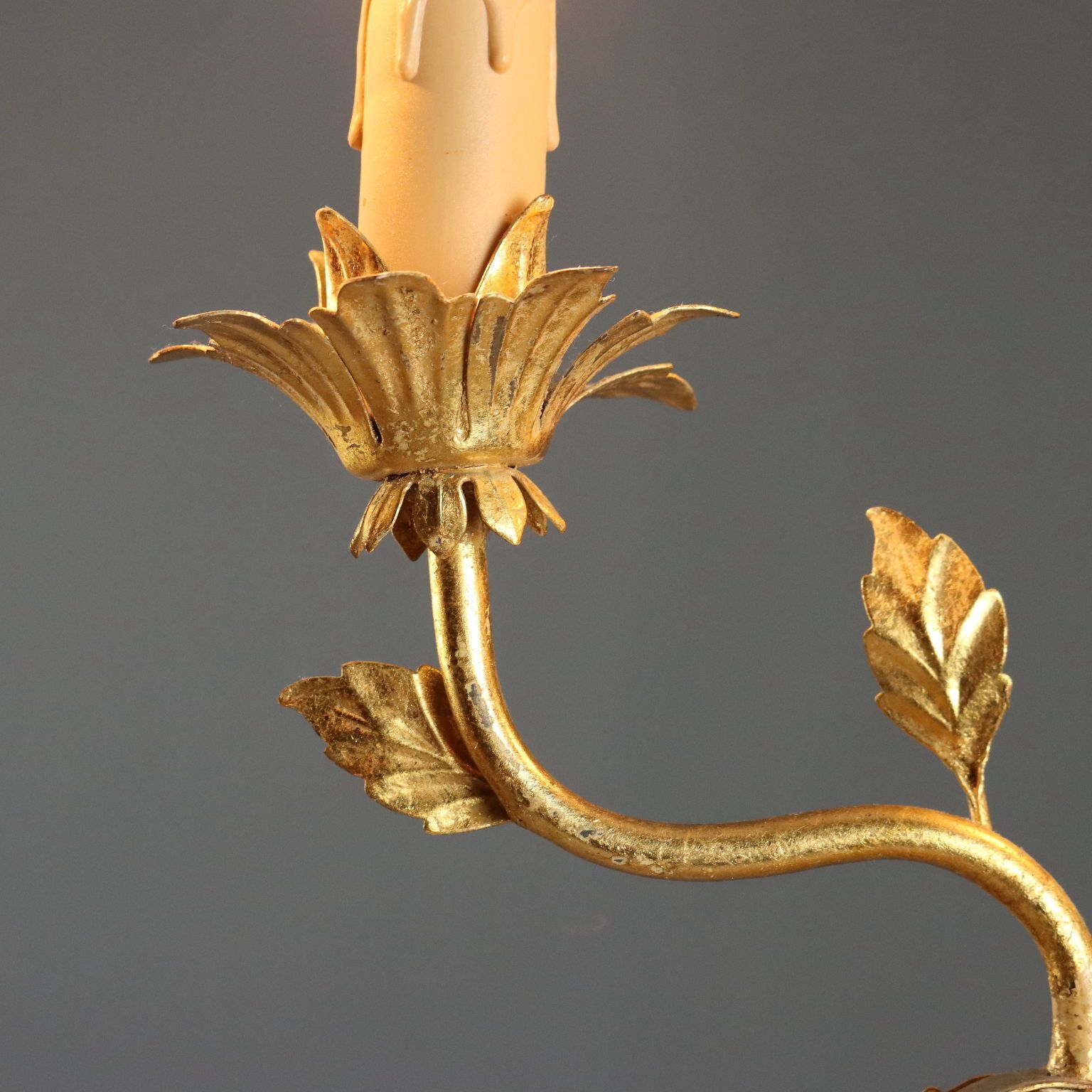 photo furniture Antique Candelabra Gilded Carved Wood Italy XX Century