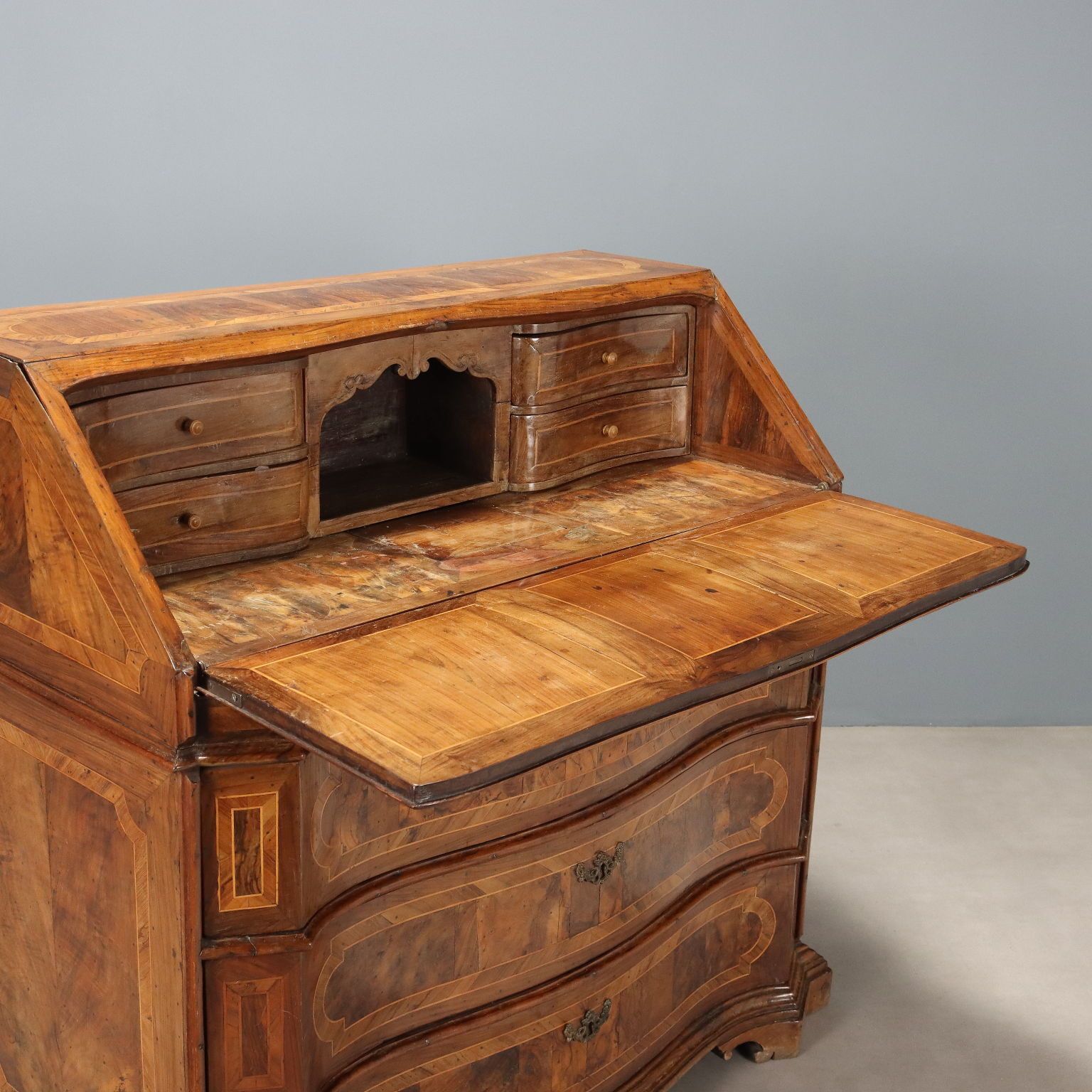 Antique Flap Cabinet Walnut Italy XVII Century photo for sale