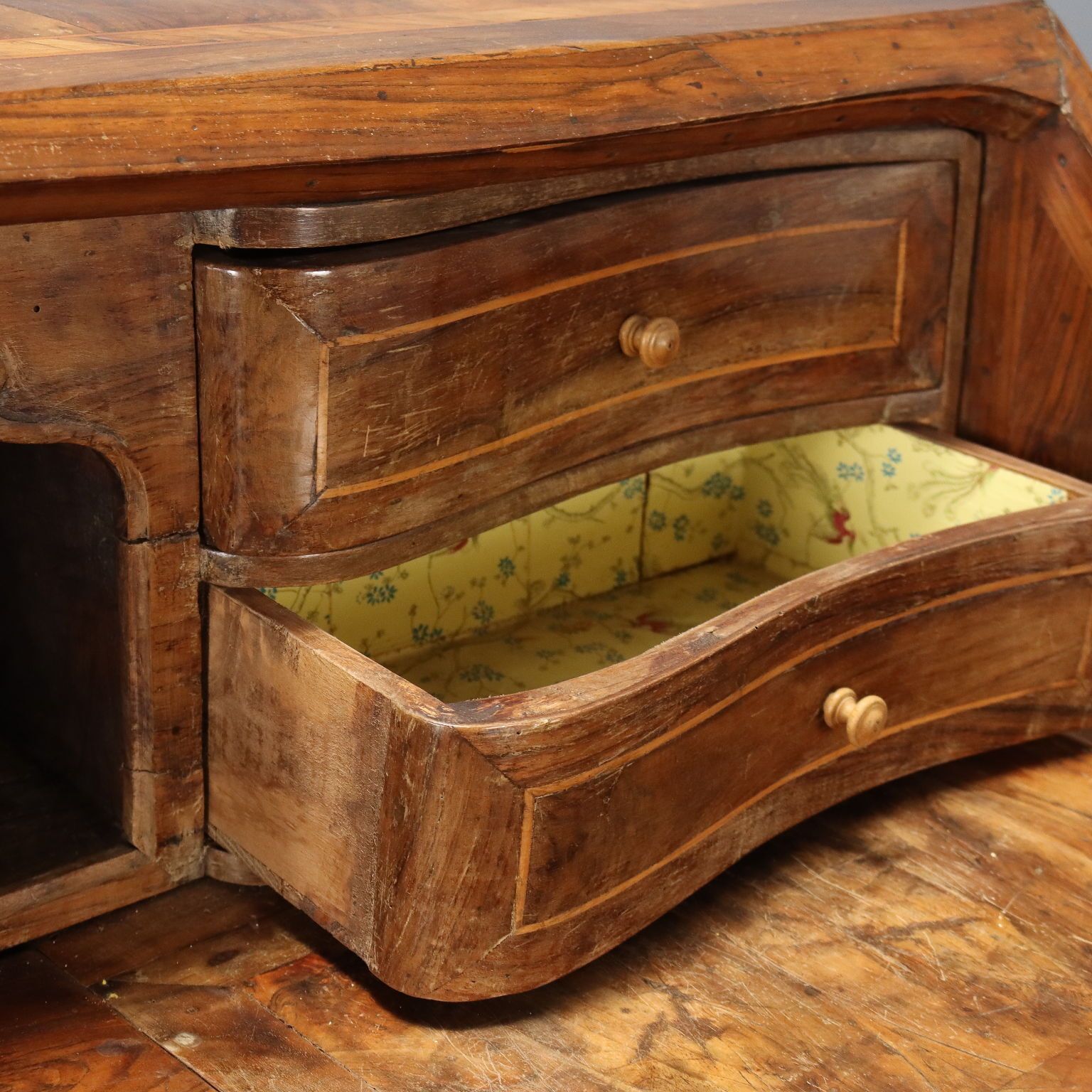 Antique Flap Cabinet Walnut Italy XVII Century photo vintage