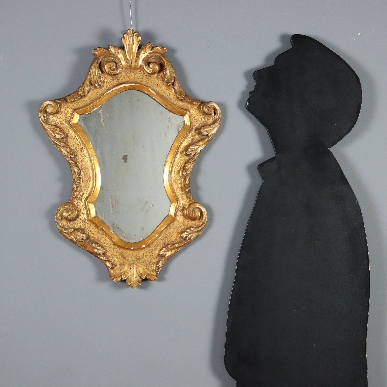Antique Mirror Gilded Carved Wood Italy XIX Century photo furniture