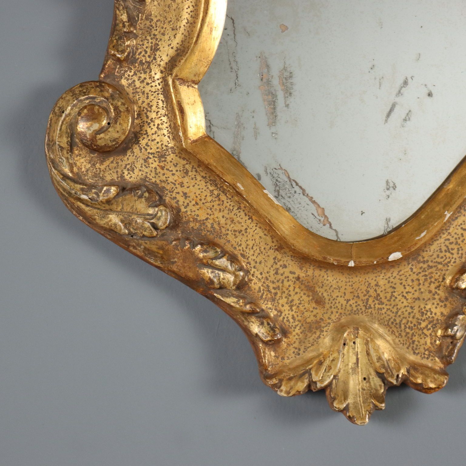 Antique Mirror Gilded Carved Wood Italy XIX Century photo vinterior