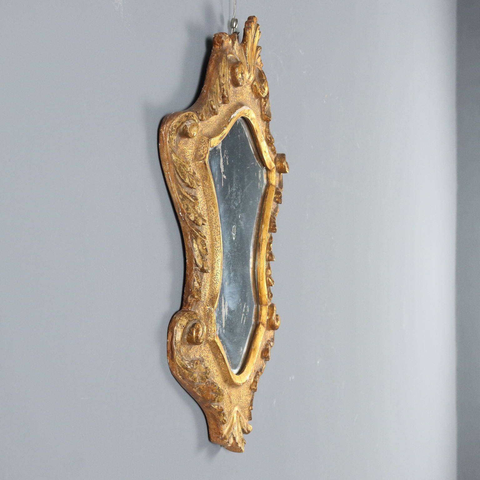 Antique Mirror Gilded Carved Wood Italy XIX Century photo buy