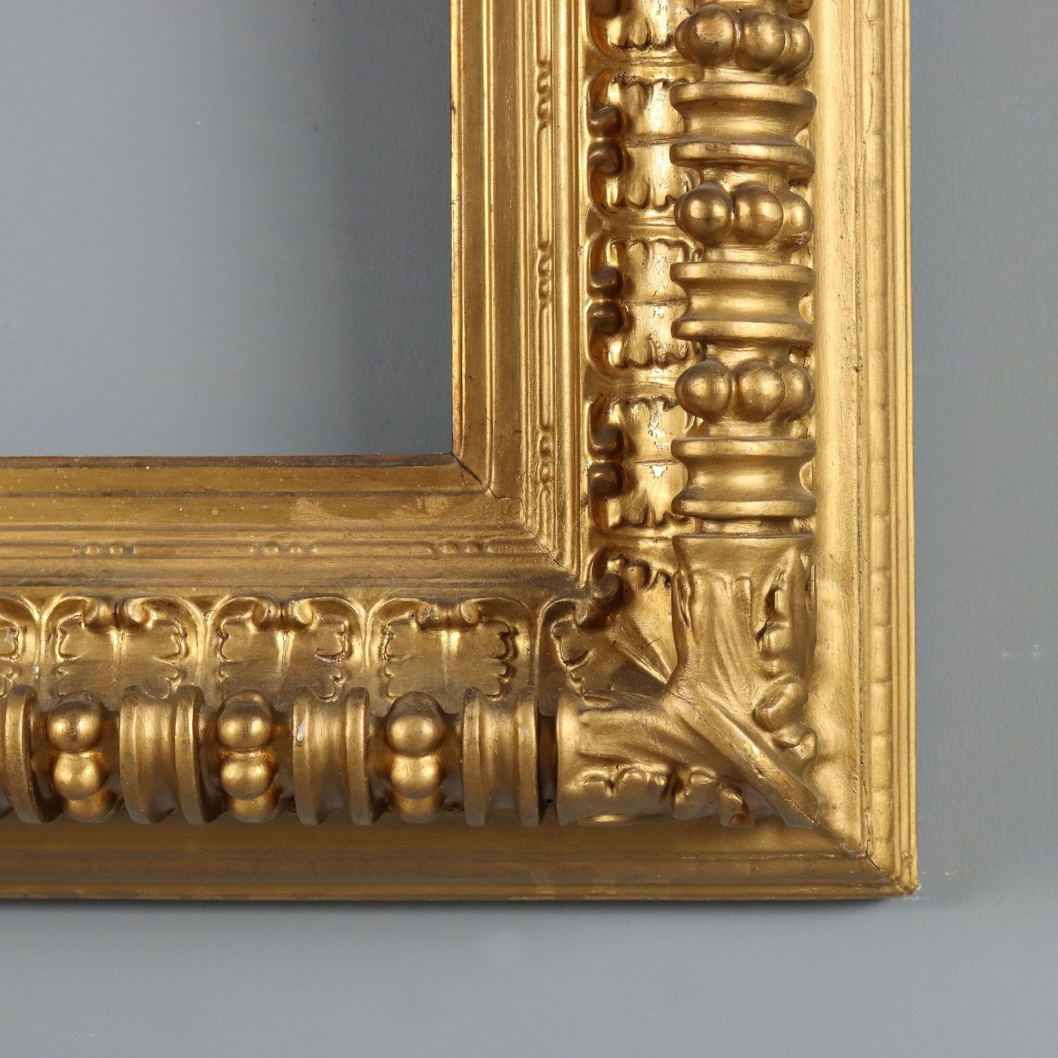 Antique Frame Carved Gilded Wood Italy XIX Century photo vinterior