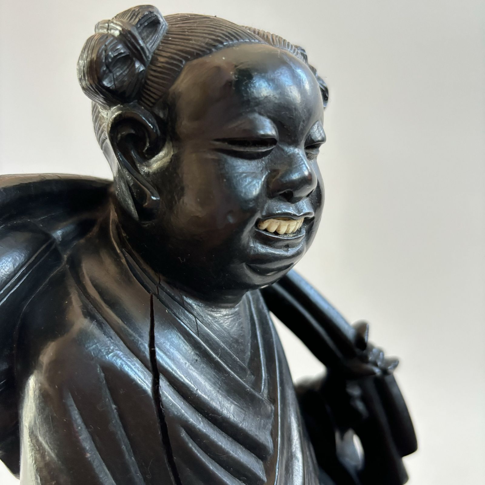 Antique Chinese Red Sandalwood Carved Immortal Figure With Bird photo 159.0