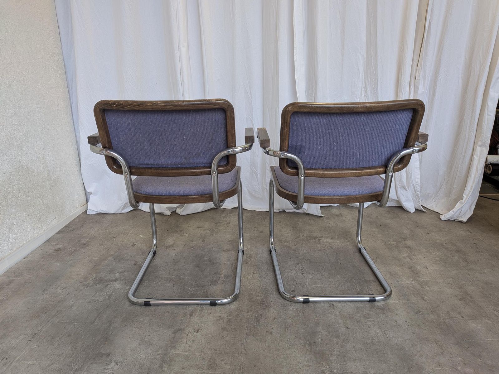 Furniture Vintage Office Purple Cesca Style Armchair / Stol Kamnik Yugoslavia 1970s / Mid Century Cantilever photo
