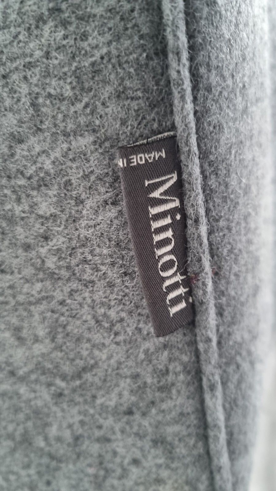 photo for sale Minotti Sofa In Luxuriously Soft Mid Grey Wool Immaculate Condition