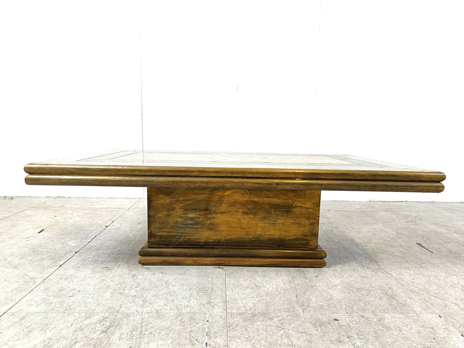 Vintage Brass Coffee Table By Rodolfo Dubarry, 1970s photo furniture
