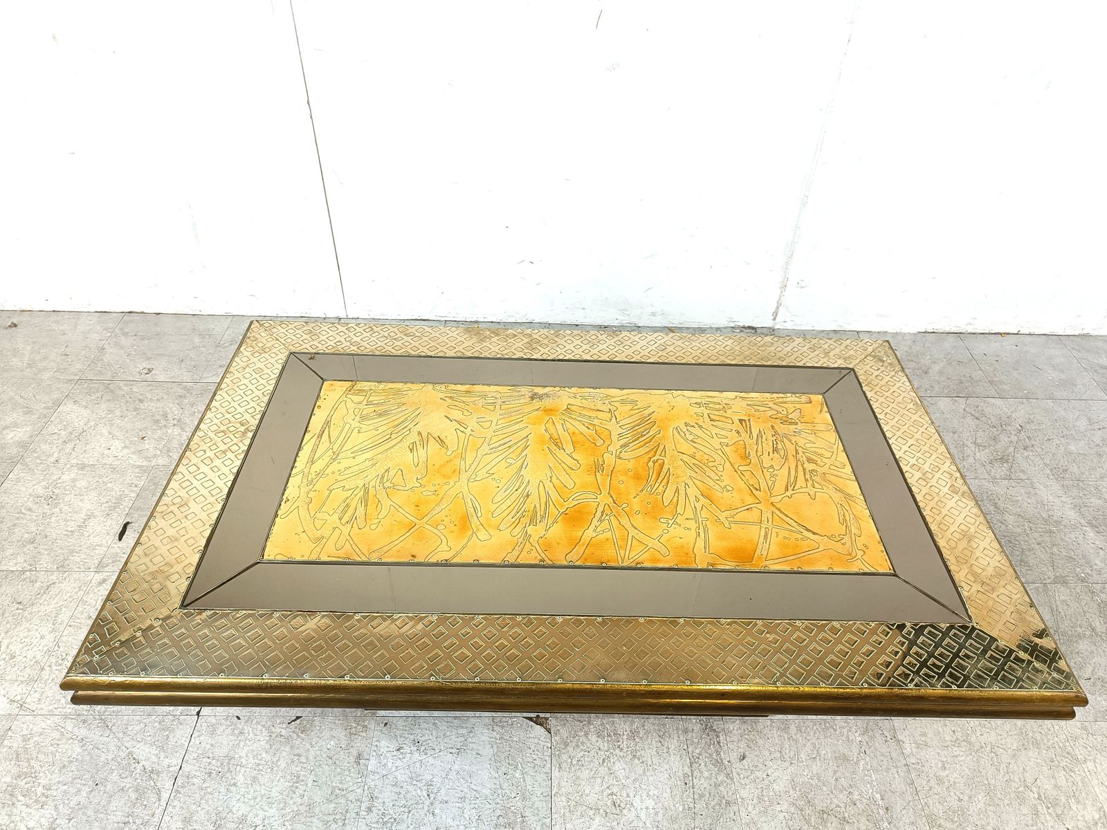 Vintage Brass Coffee Table By Rodolfo Dubarry, 1970s photo 1500.0