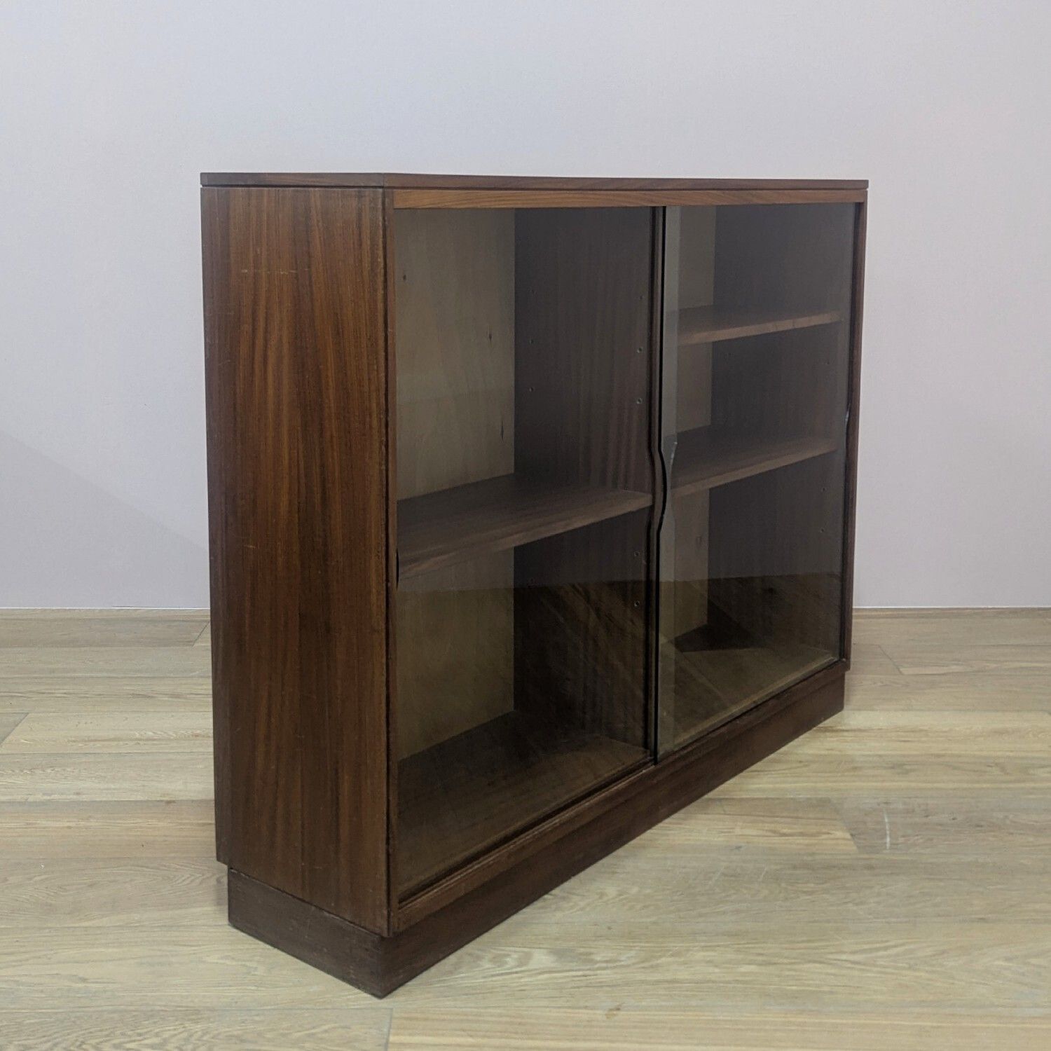 Large Vintage 1960s British Teak Glazed Bookcase photo Furniture