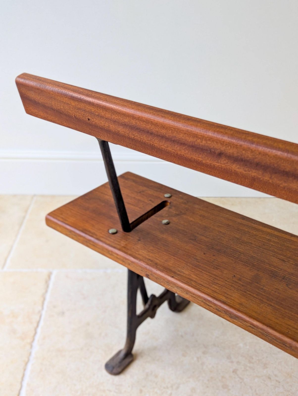 Furniture Antique Victorian Reversible Tram Bench By Fisher & Son C.1890 photo