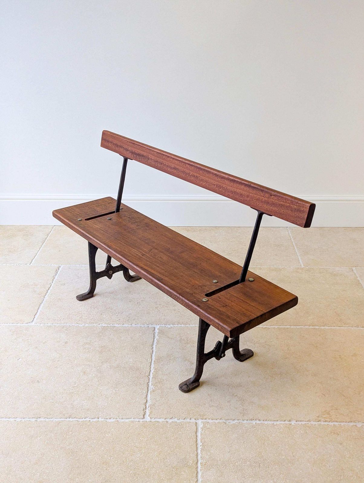 575.0 Antique Victorian Reversible Tram Bench By Fisher & Son C.1890 photo