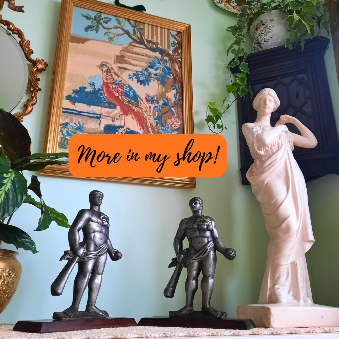 Antique Metal Cast Figures Of Hercules From The Tampion Big Guns Of Hms Hercules Mounted On Bakelite Bases , Antique Ship's Memorabilia photo Home Decor