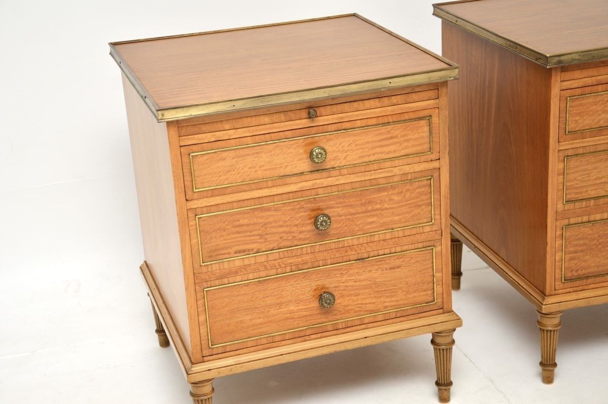 Pair Of Antique Satin Wood Bedside Chests photo for sale