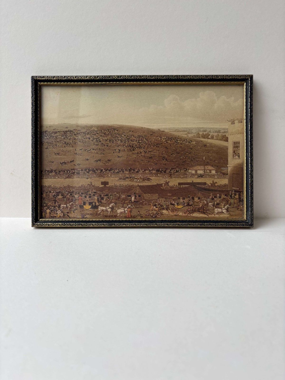 55.0 Vintage Horse Racing Print Framed | 19th Century Sporting Art | Classic Equestrian Wall Art photo