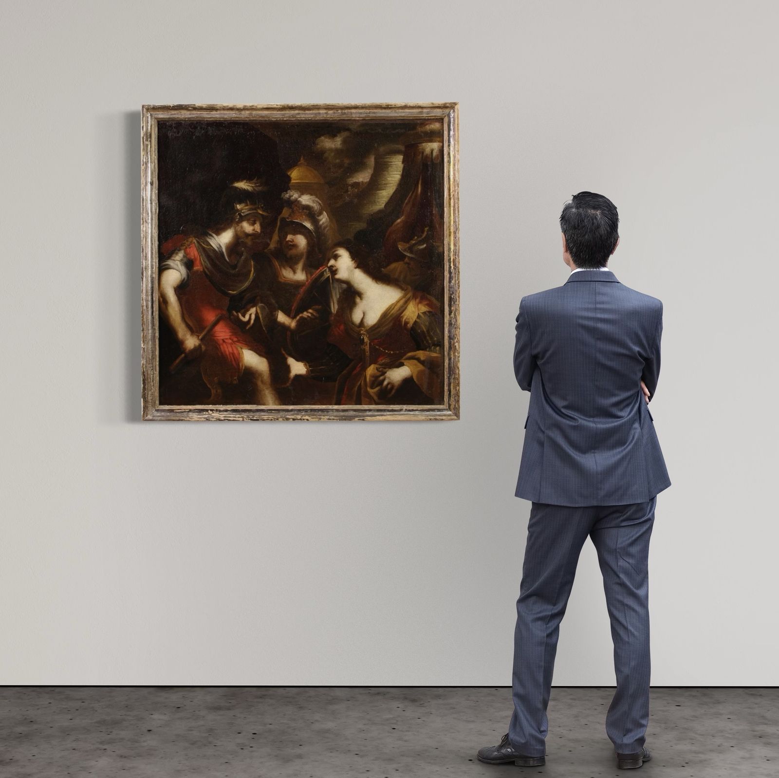 17th Century Mythological Painting, The Dispute Between Agamemnon And Achilles Over Briseis photo furniture