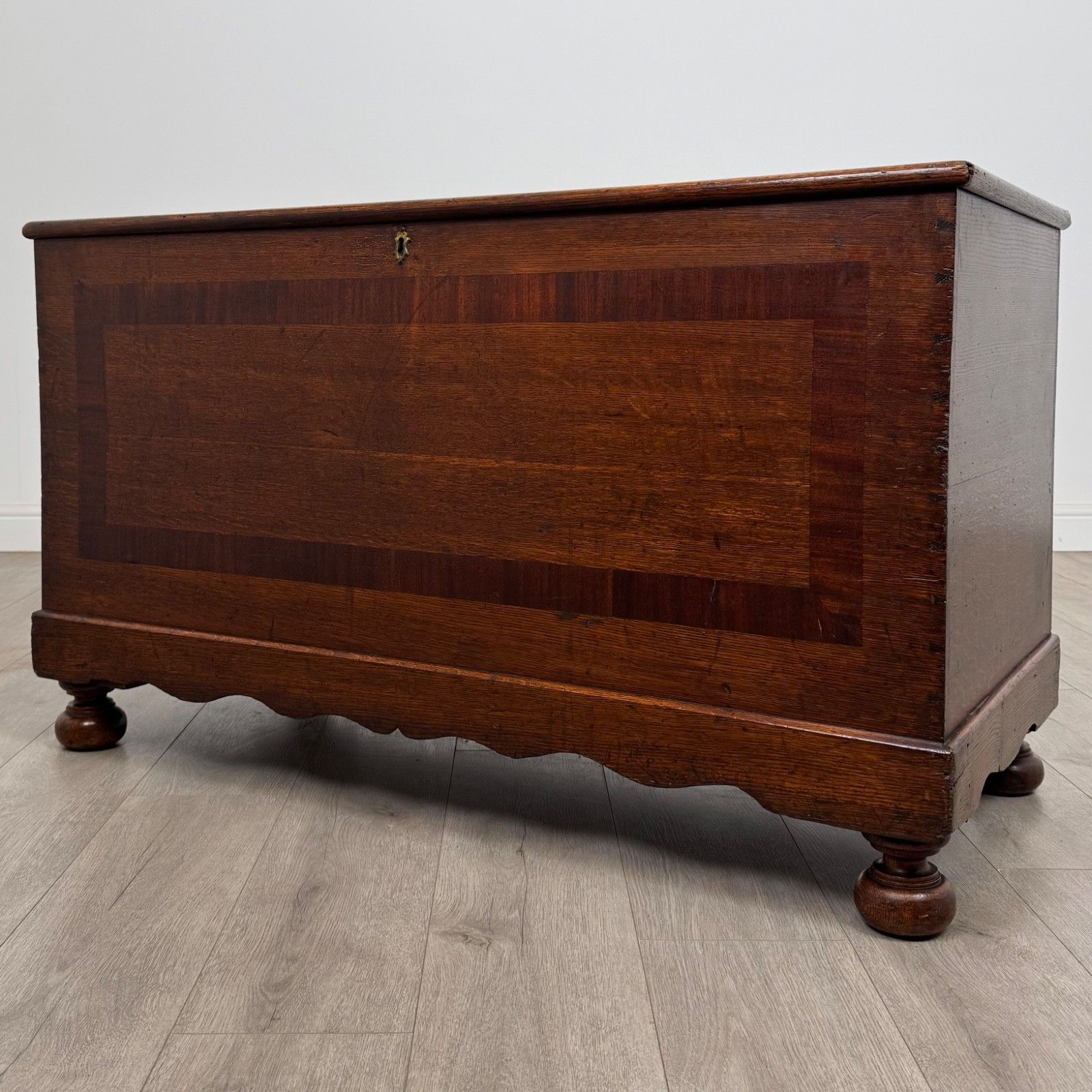 Antique 19th Century Fine Quality Coffer / Blanket Box In Oak photo furniture
