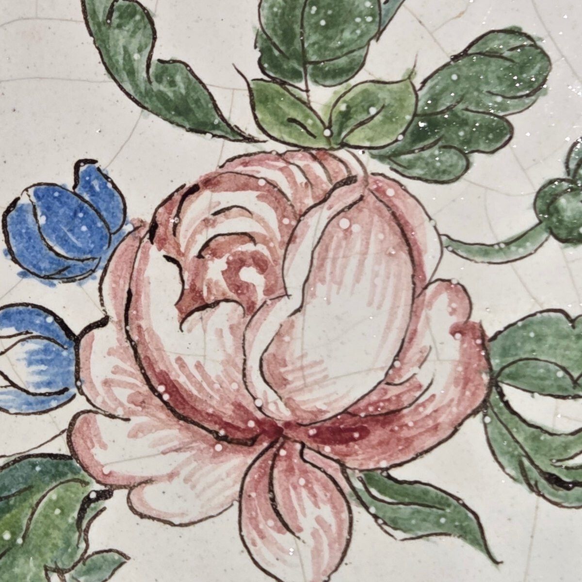 Antique Earthenware Plate With Polychrome Floral Decoration, Late 18th – Early 19th Century photo furniture
