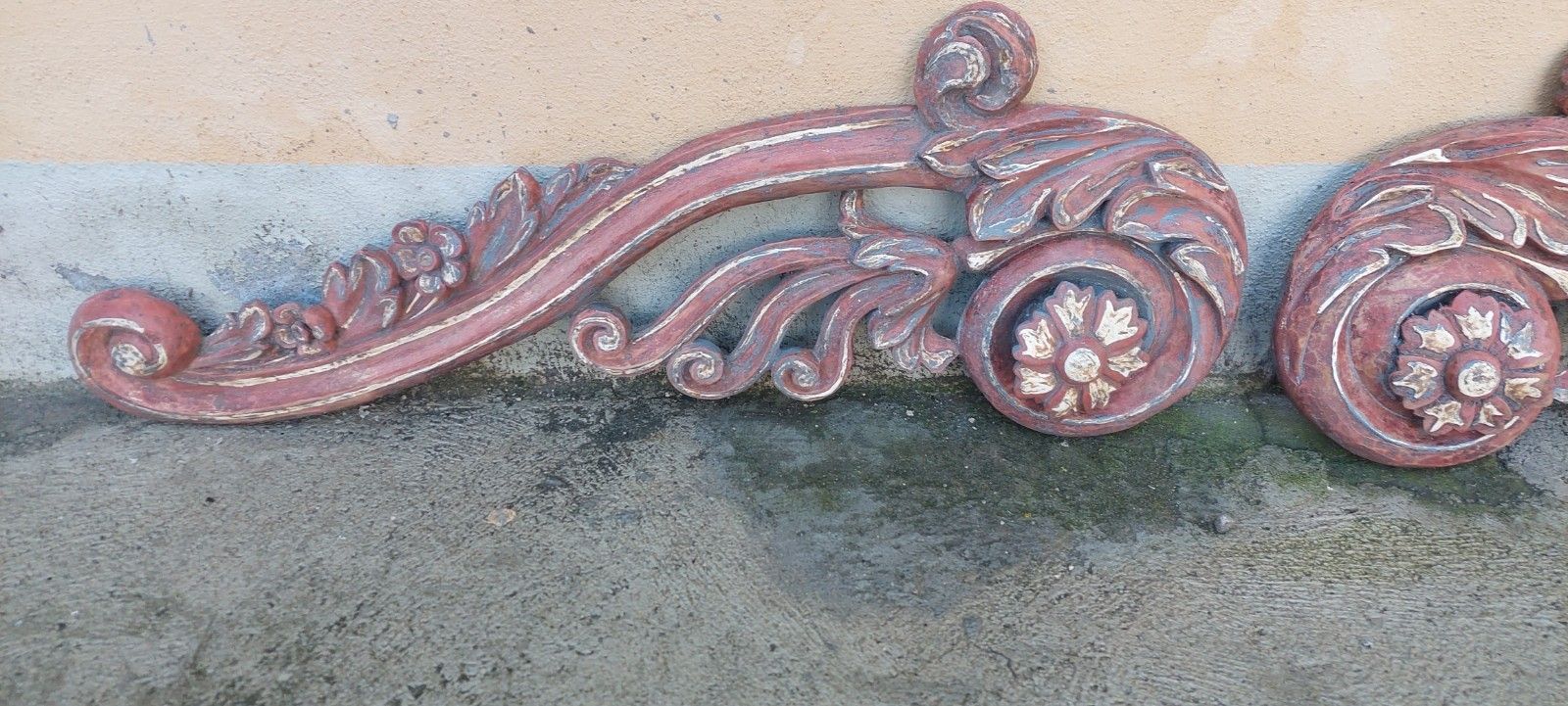 Coppia Grandi Fregi  Legno Intagliati XVII Secolo Barocchi photo 574.0