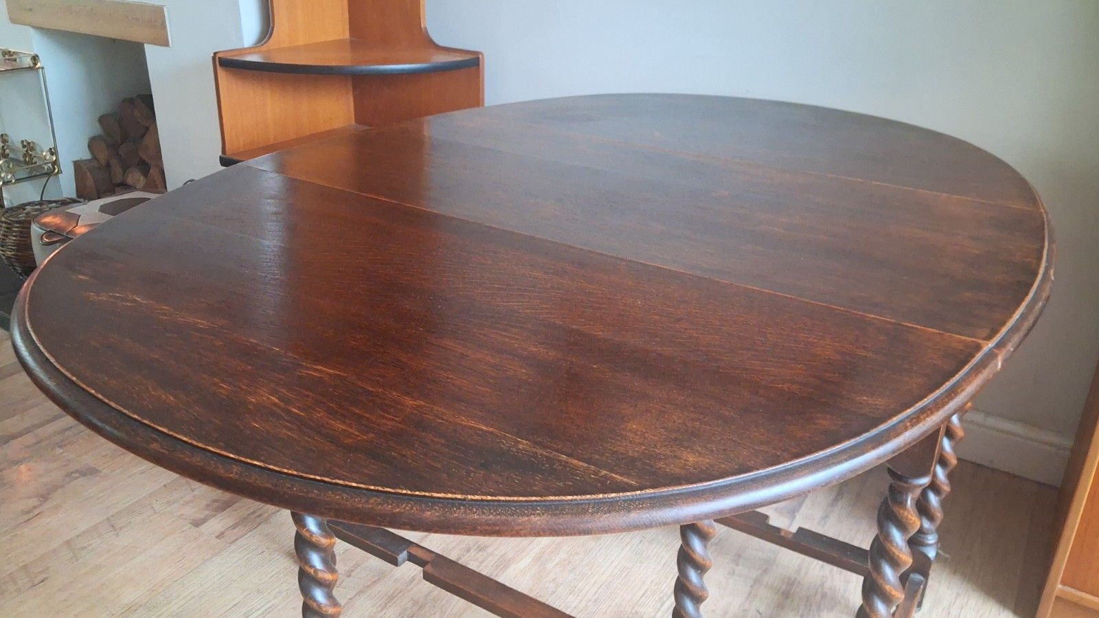 Delightful Edwardian  Solid Oak Gate Leg  Drop Leaf Dining /Kitchen Table photo 185.0
