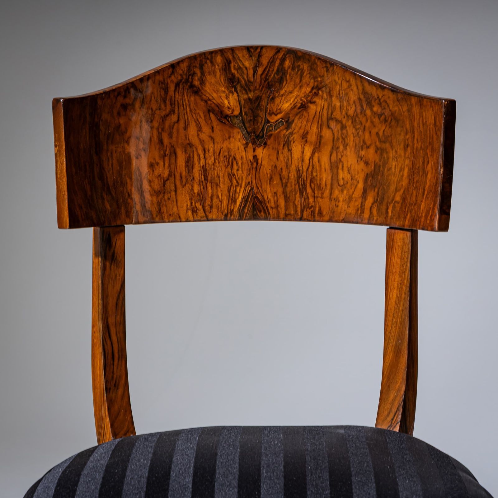 Furniture Set Of Five Biedermeier Shovel Back Chairs In Walnut, Circa 1830 photo