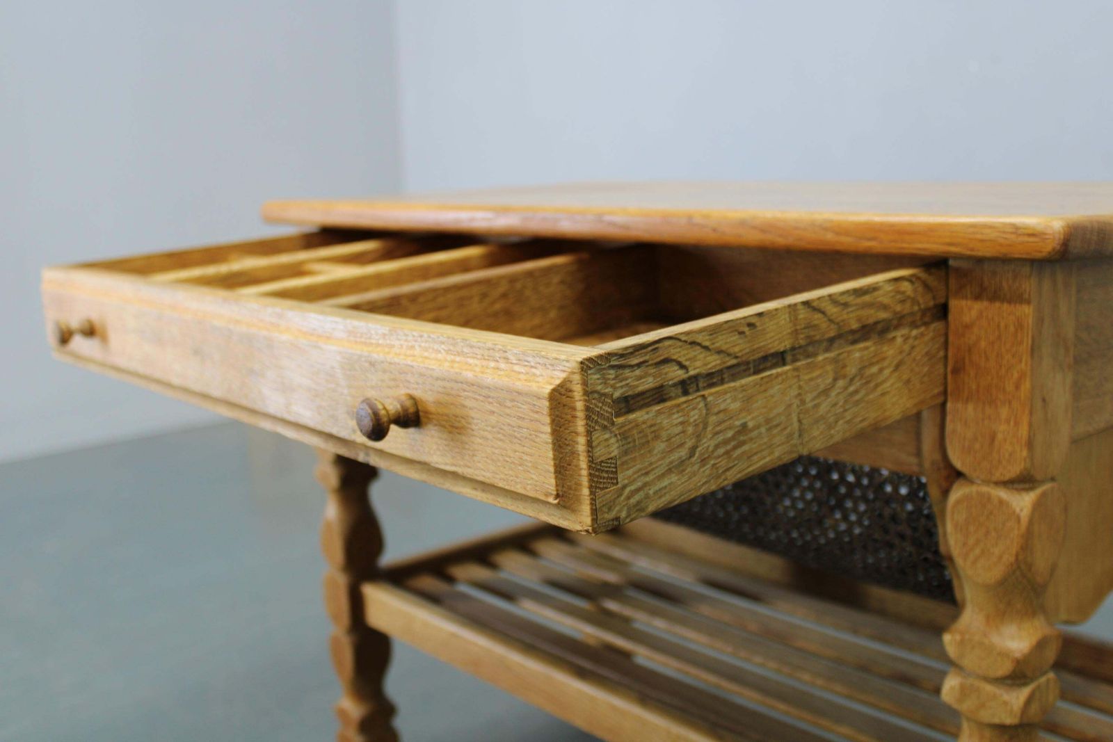 Danish Mid Century Oak Sewing Cabinet By Henning Kjaernulf photo buy
