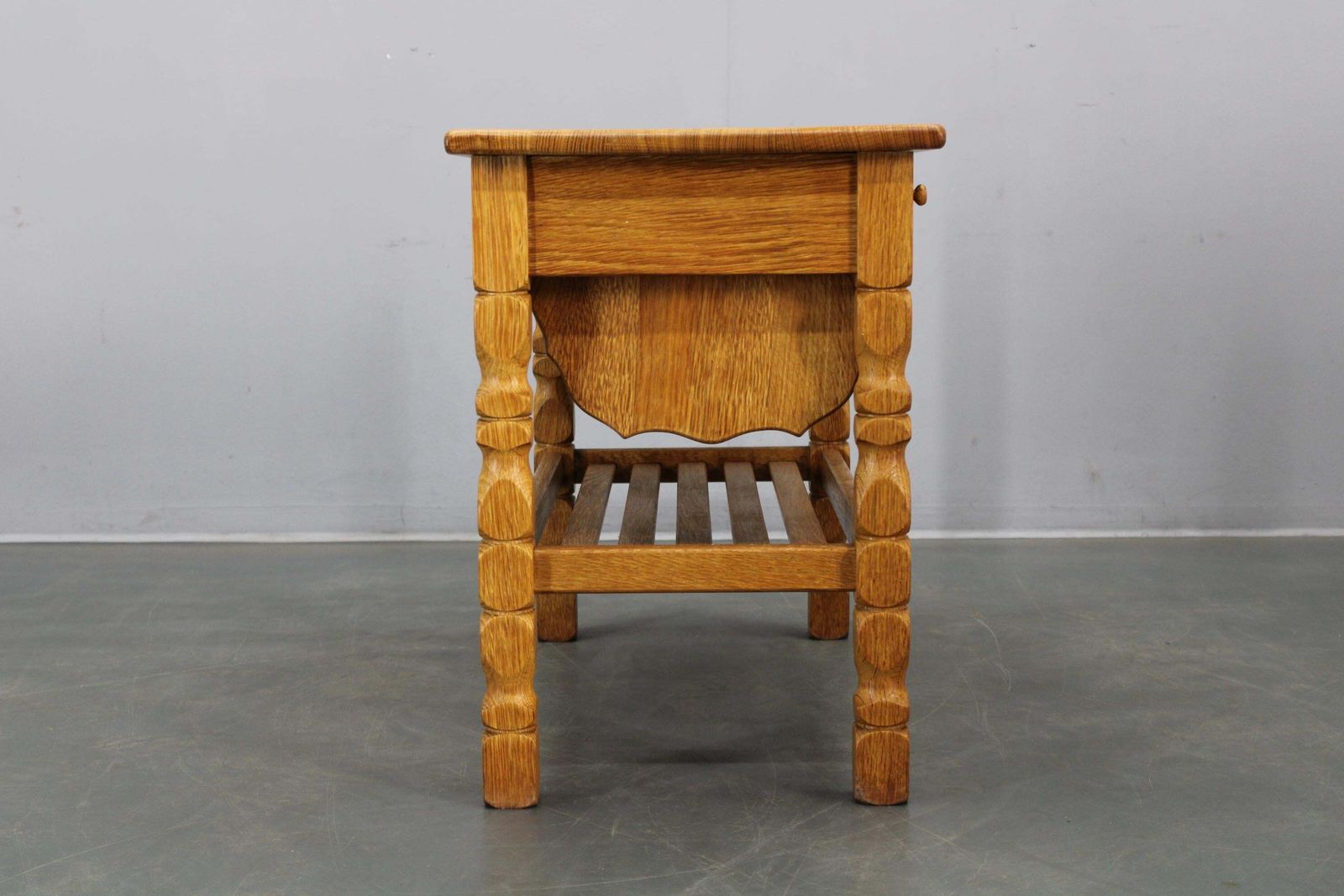 895.0 Danish Mid Century Oak Sewing Cabinet By Henning Kjaernulf photo