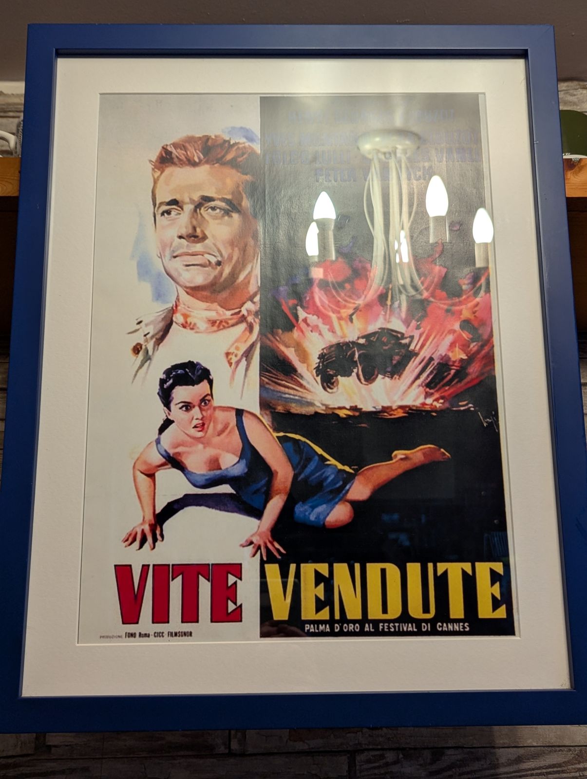 Framed Retro Print From The Classic  French Film Vite Vendutte