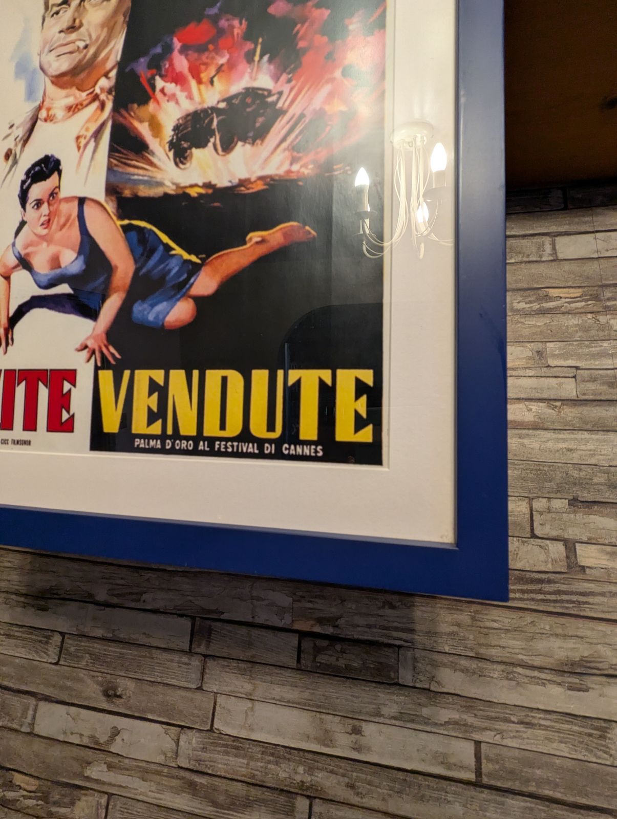 Framed Retro Print From The Classic  French Film Vite Vendutte photo for sale