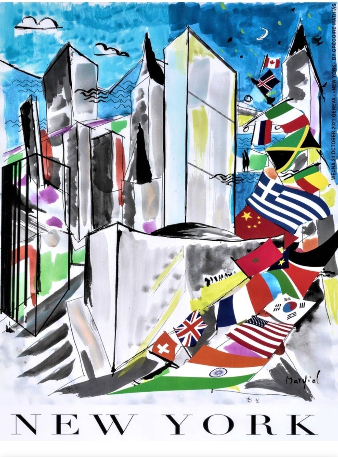 Grégoire Mathias (né en 1967) Composition néo-cubiste - Cubisme diachronique, peinture acrylique « Afternoon In Autumn ». photo buy
