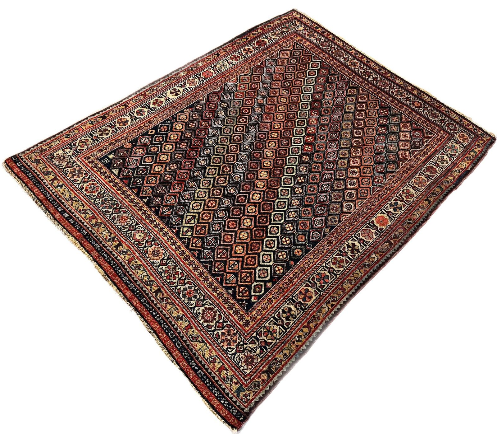 Antique Tribal Qashqai Rug 1.81m X 1.38m photo for sale