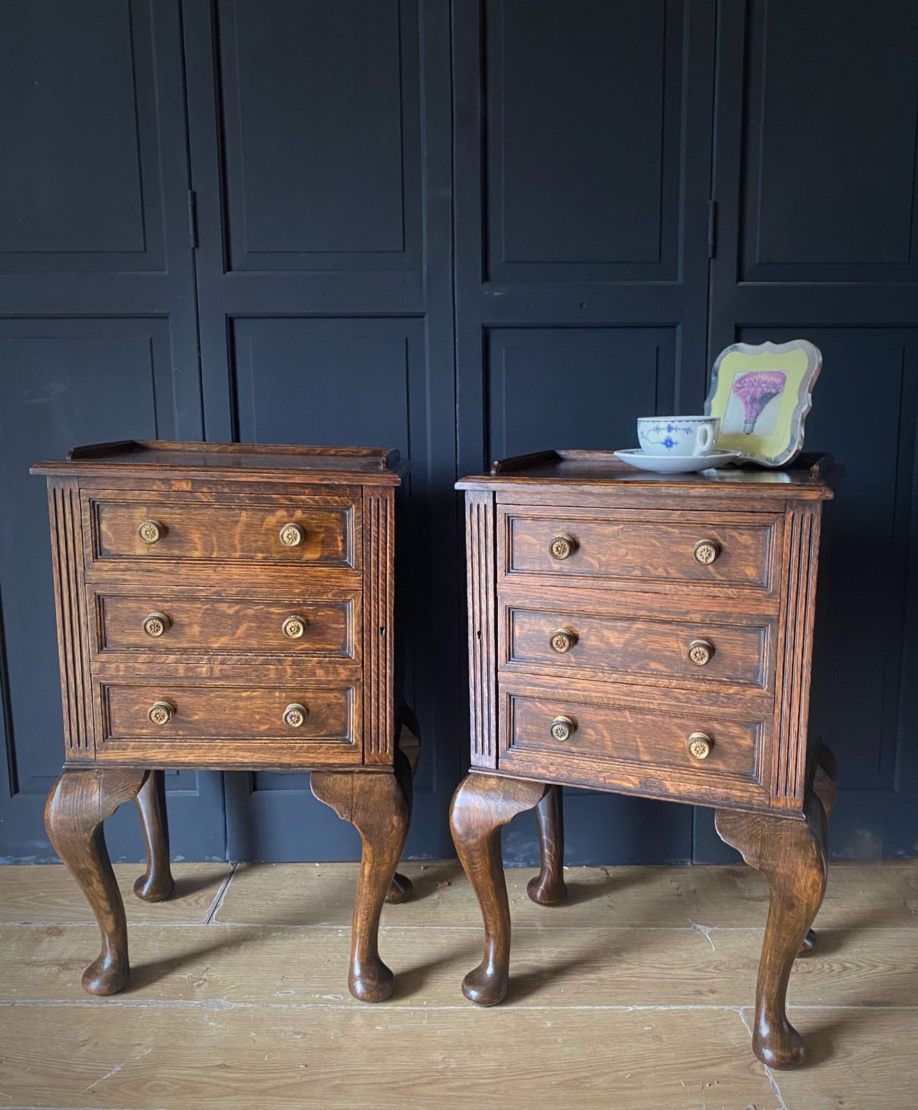 Pair Of Victorian Oak Collectors/Bedside Cabinets photo 695.0