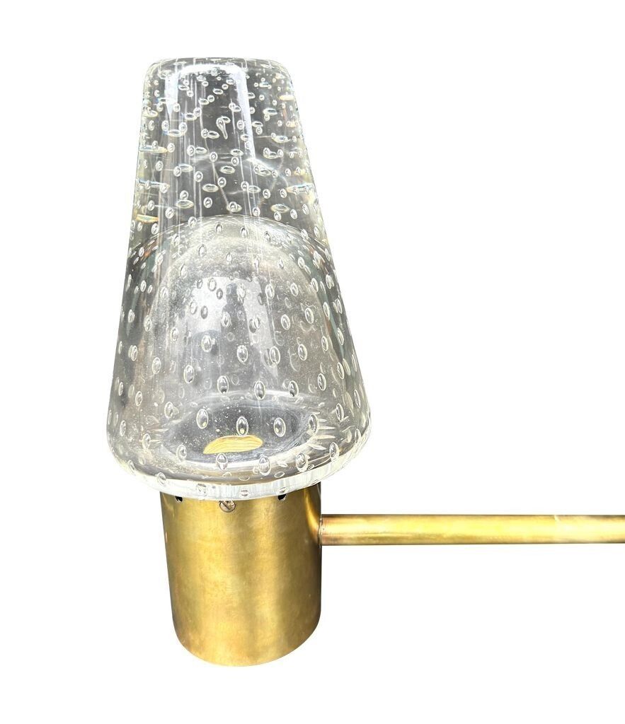 A Rare Pair Of 1950s Murano Glass And Brass Wall Lights By Gino Sarfatti And Archimede Seguso. photo vintage