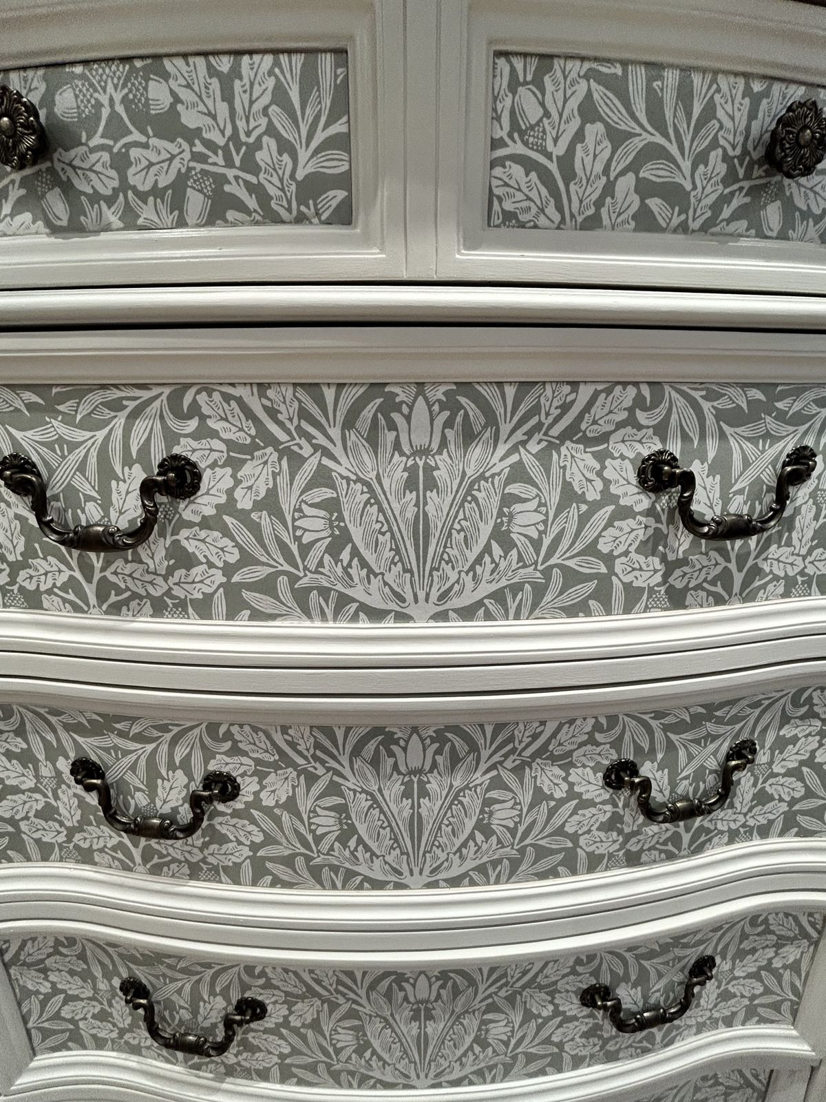 photo furniture William Morris Style Large Chest Of Drawers.  Handpainted, Decoupaged.  Vintage.