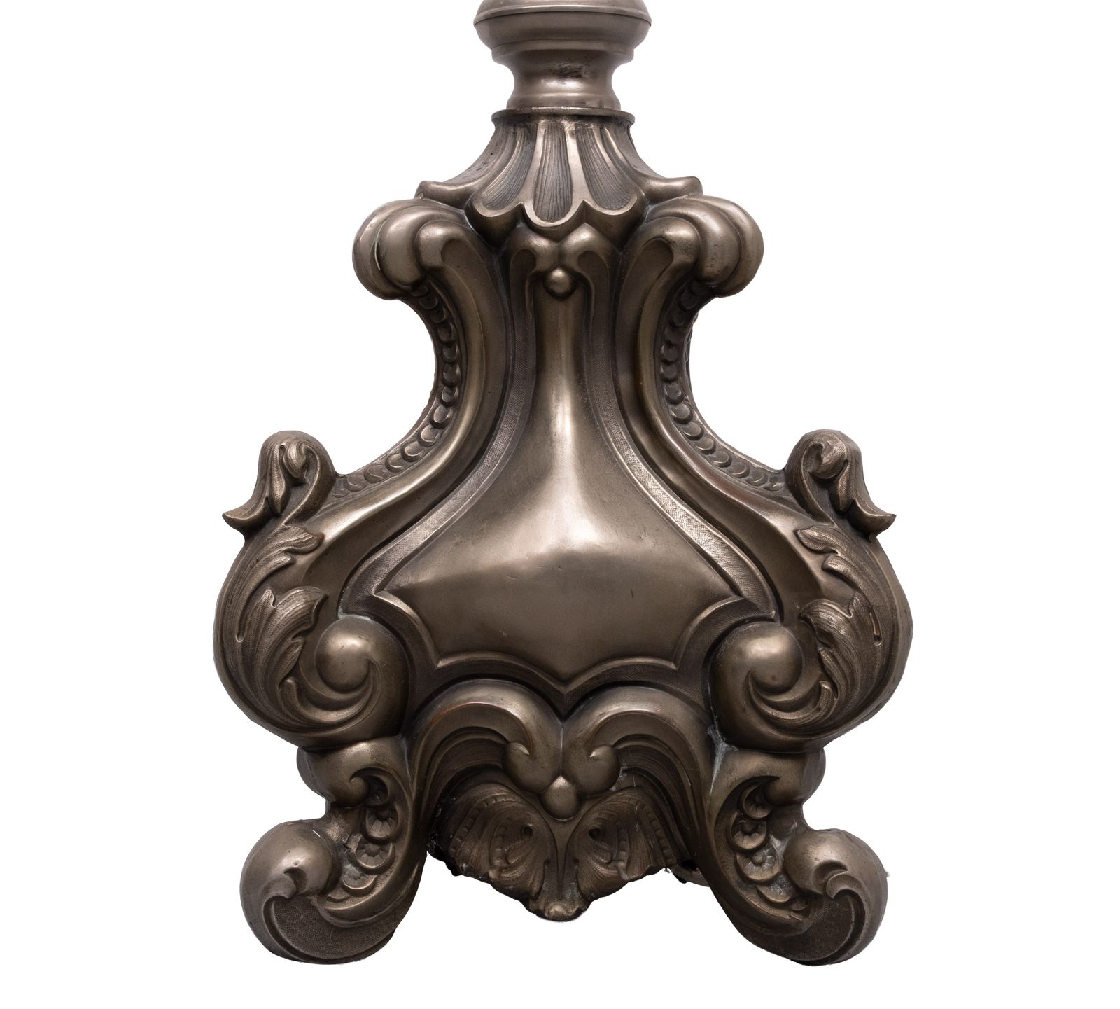 Stunning Antique Pewter Rococo Candlestick Floor Lamp Italy photo for sale